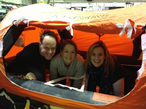 All aboard the liferaft - Tom, Susie & Lindsay