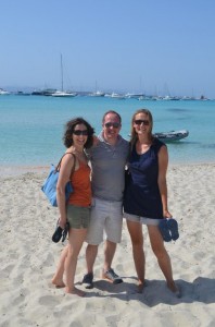 Judith, Roger and Susie on Formentera beach