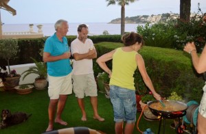 The boys observe the making of paella!