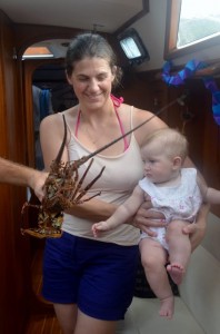 Amelia meets her first lobster!