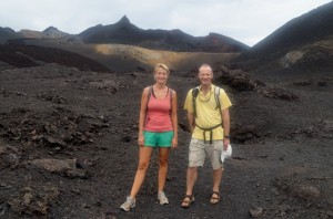 Hiking on a volcano with James