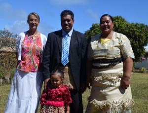 Attending church in Oua with Manase, Annie and Ofa