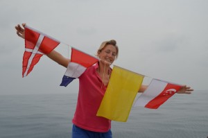 Flags for Singapore - Susie made the first two!