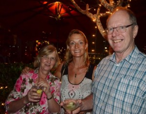 The Plumes enjoying a cocktail in Singapore