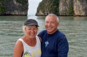 Dee and Nigel enjoying the Hongs of Thailand